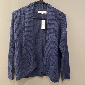 NWT Loft Rib Trim Open Cardigan